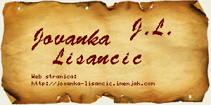 Jovanka Lišančić vizit kartica